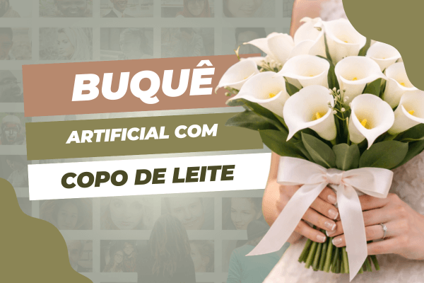 Copo de leite como protagonista do buquê de noiva artificial: sofisticação com linhas limpas
