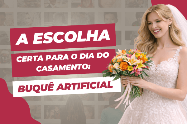 Visão geral do uso do buquê de noiva artificial no dia do casamento